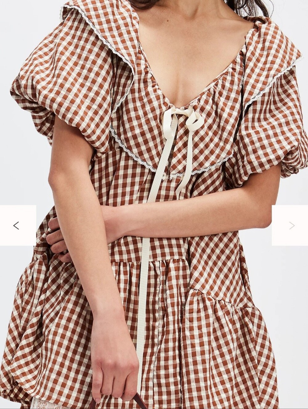 Gingham Gingerbread Mini Dress Size Small